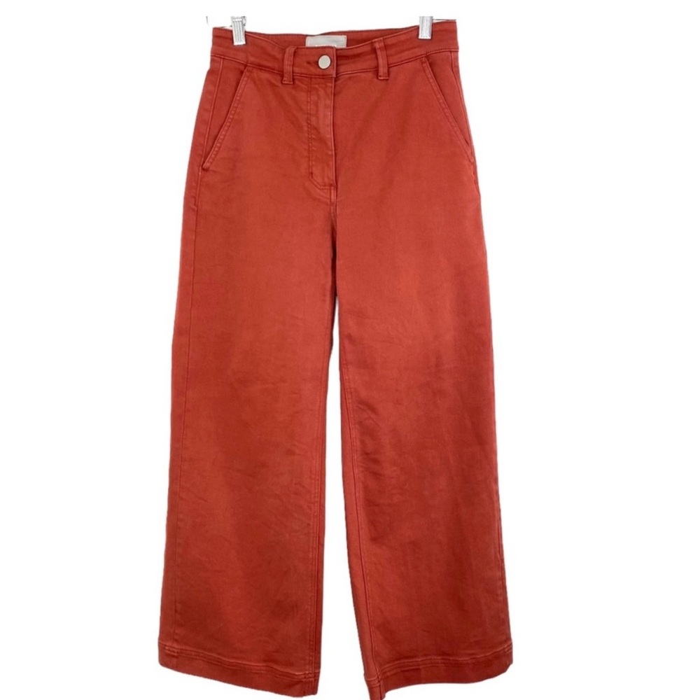 Everlane Wide Leg Crop Pants Regular in Rust Orange
